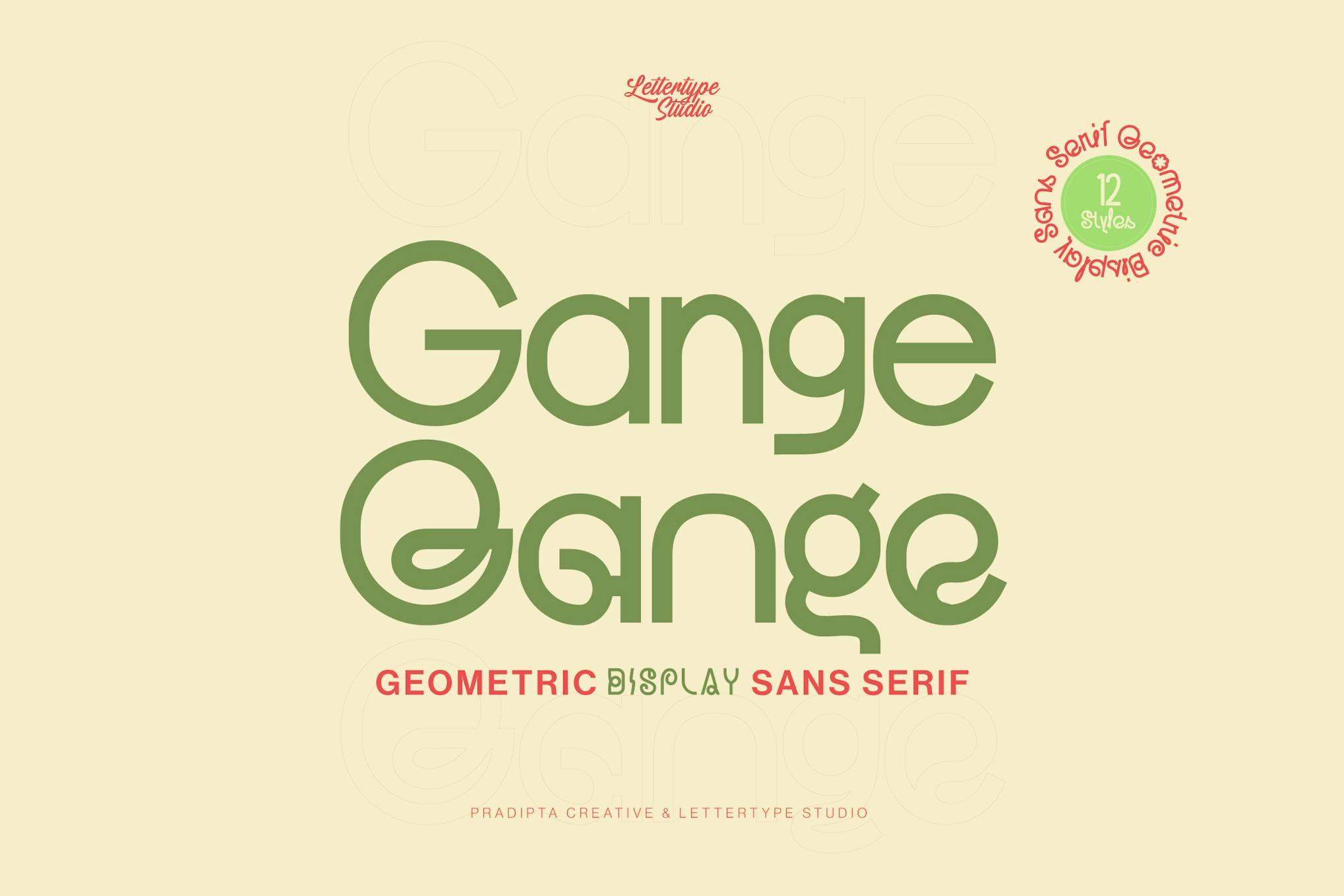 Gange Geometric Display Sans Serif Font Free Download