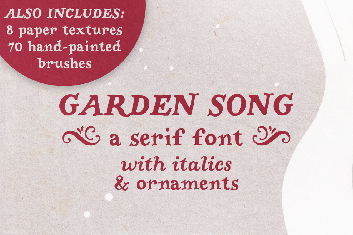 Garden Song serif font and extras Free Download Free Download