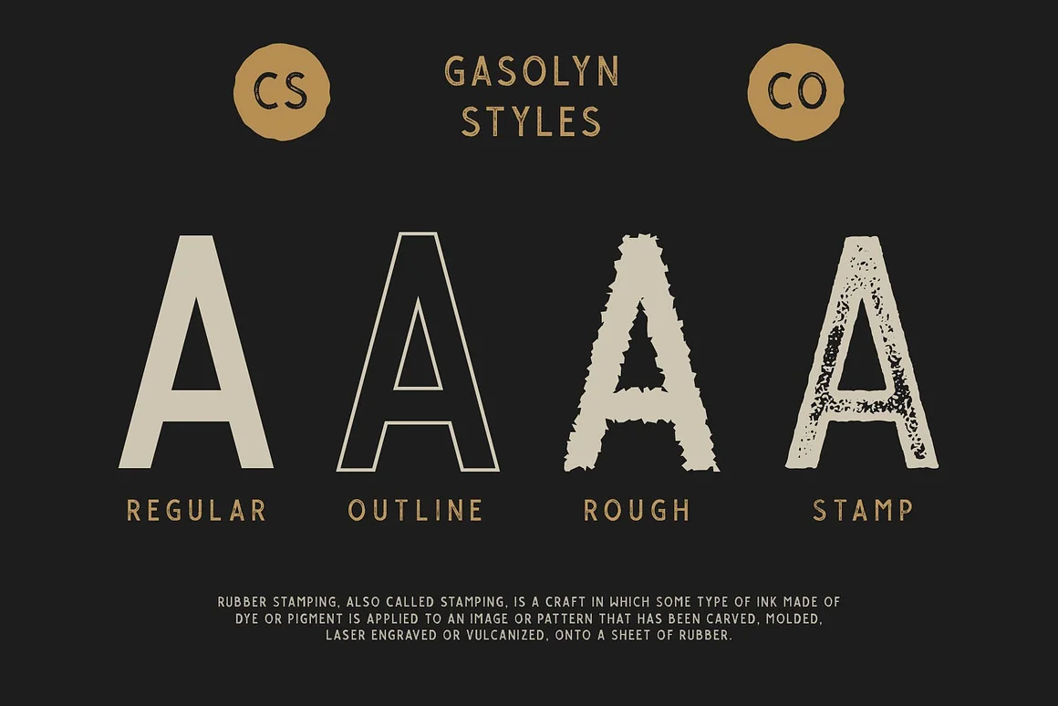 Gasolyn Font Family + Extras
