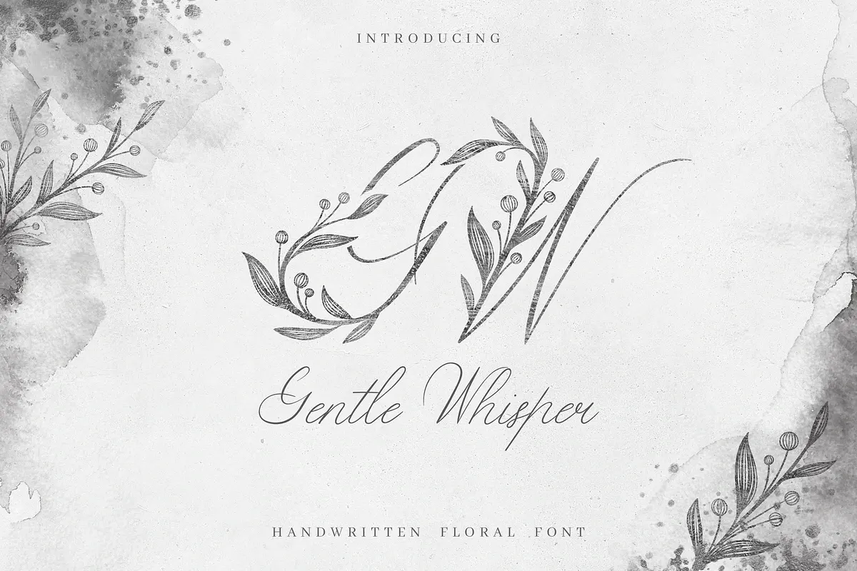 Gentle Whisper. Wedding Floral Font Free Download Free Download