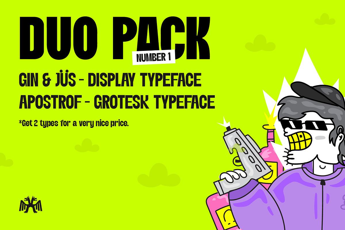 Gin & Jüs + Apostrof (Duo Font Pack) Free Download Free Download