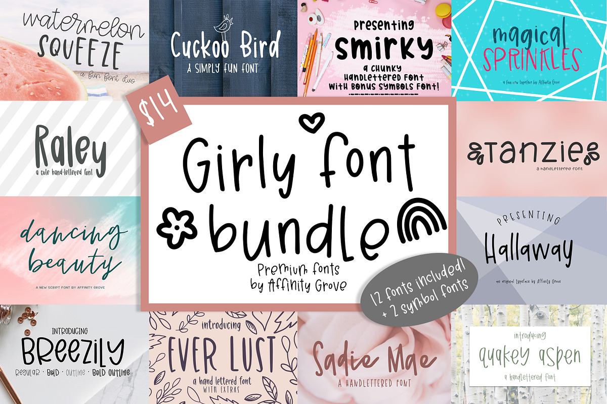 Girly Font Bundle Free Download Free Download