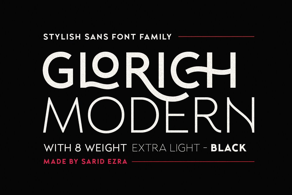 Glorich - Stylish Sans (8 FONTS) Free Download Free Download