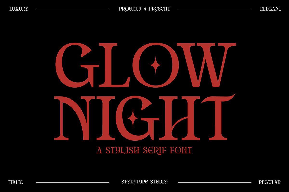 Glow Night Stylish Serif Font Free Download Free Download