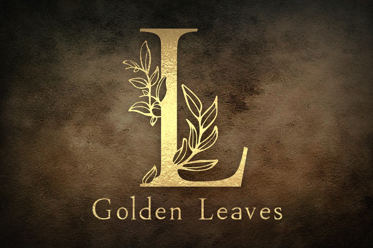 Golden Leaves - floral font Free Download Free Download