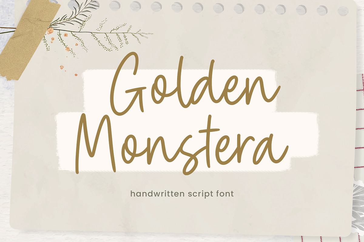 Golden Monstera - Handwritten Script Free Download Free Download