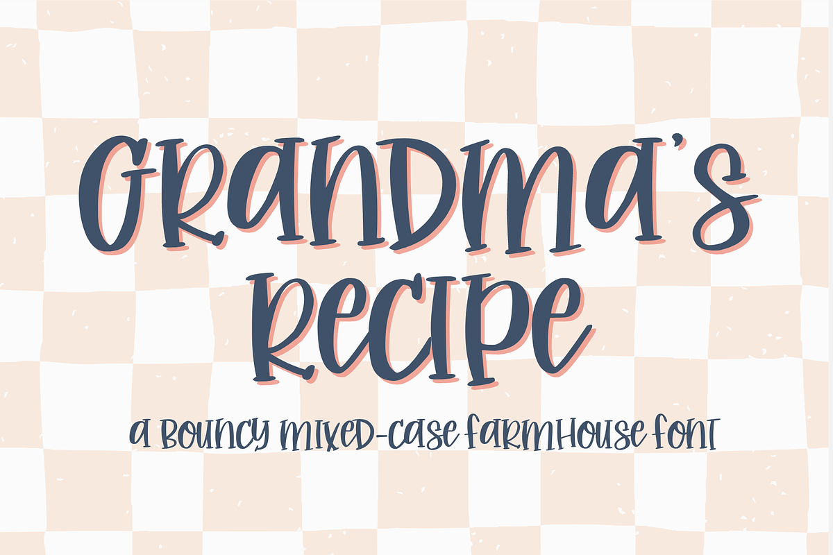 Grandma's Recipe, Handwritten Font Free Download Free Download