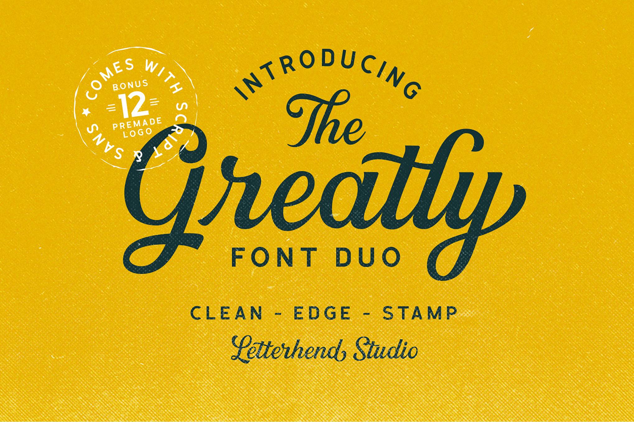 Greatly Font Duo + Logo Templates Free Download