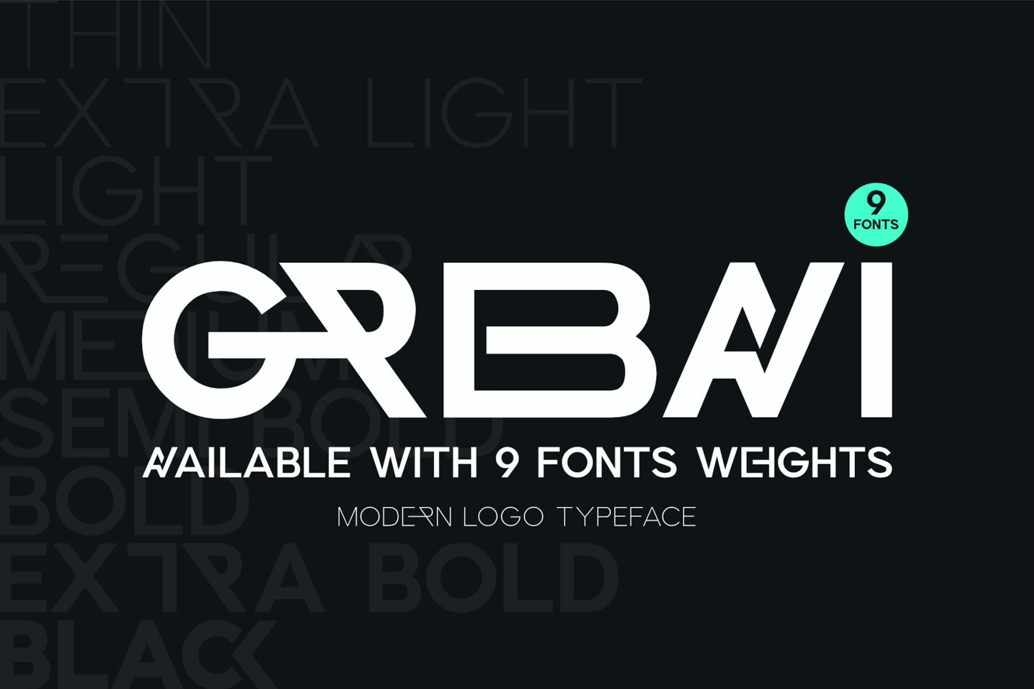 Grebavi | Modern Logo Typeface Font Free Download