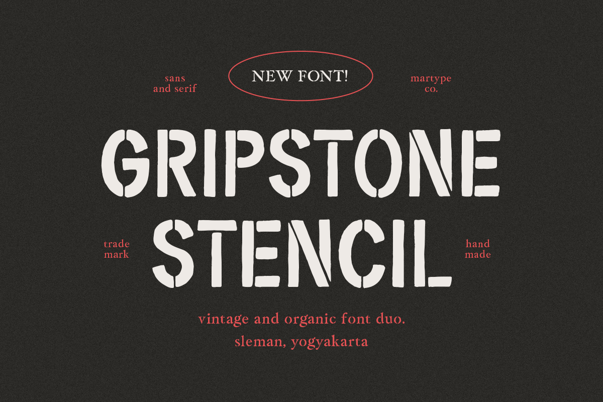 Gripstone Stencil - Vintage Font Duo Free Download Free Download