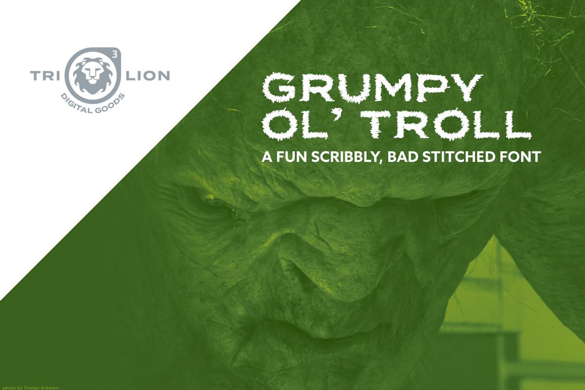 Grumpy Ol' Troll - Stitched Font Free Download Free Download