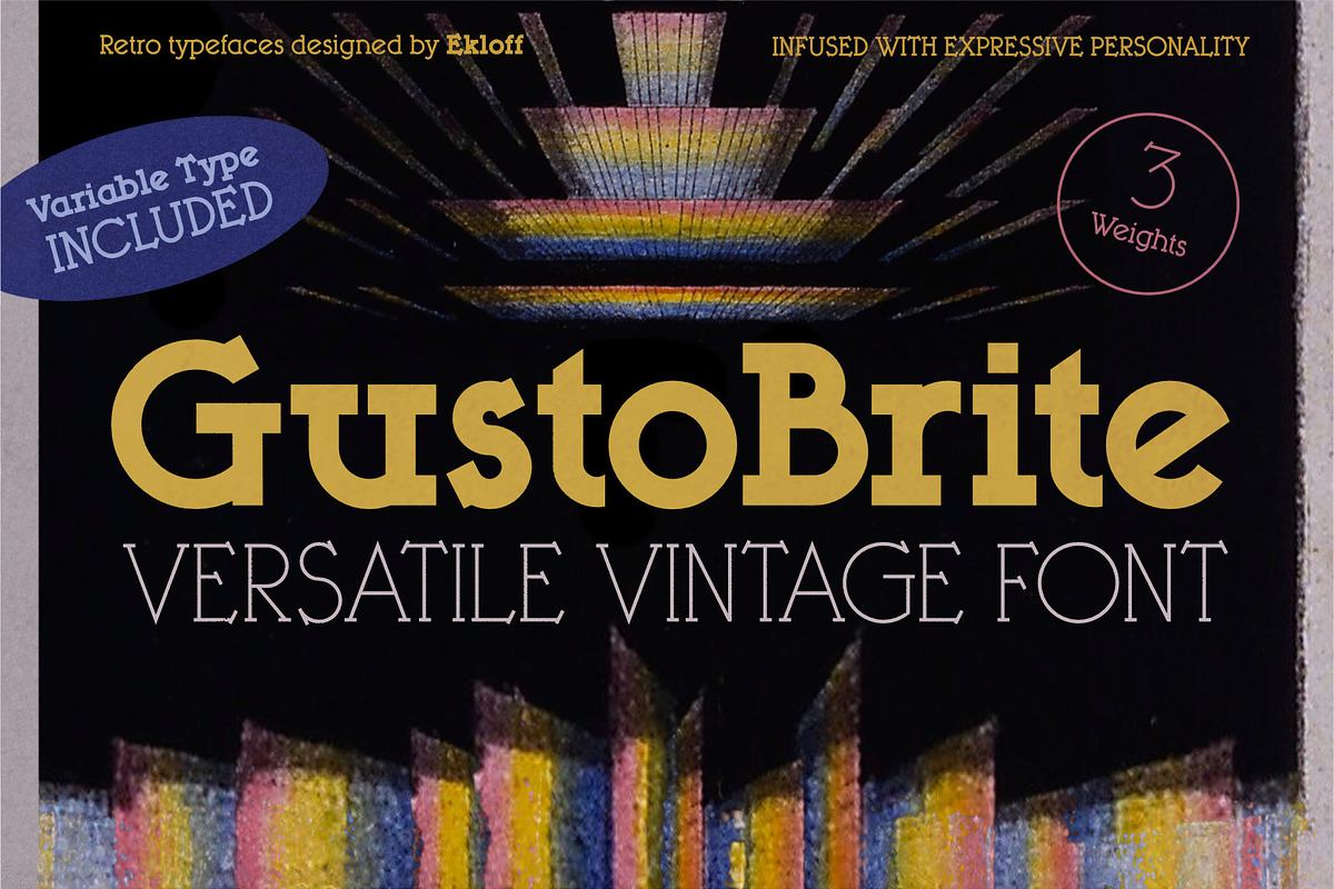 GustoBrite Family: retro slab fonts Free Download Free Download