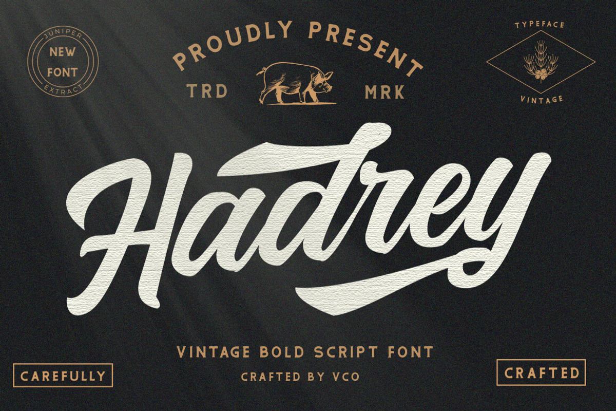 Hadrey - Vintage Bold Script Free Download Free Download