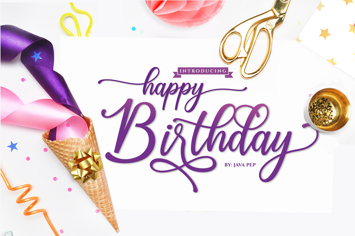 Happy Birthday // Pretty font Free Download Free Download