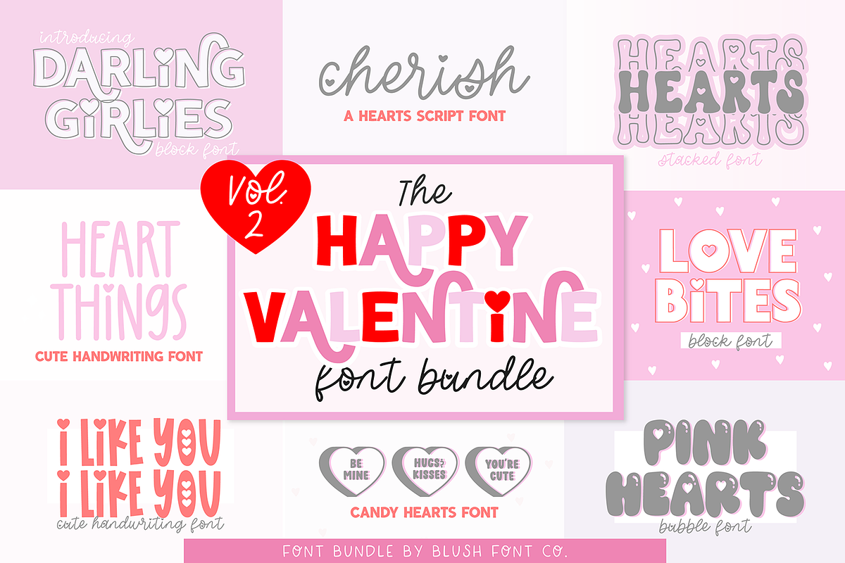 HAPPY VALENTINE Font Bundle V2 Free Download Free Download