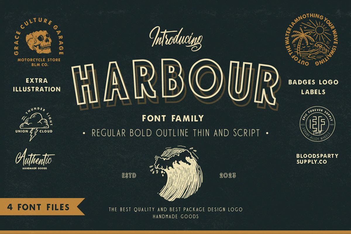 Harbour Typeface Badges Logo Free Download Free Download