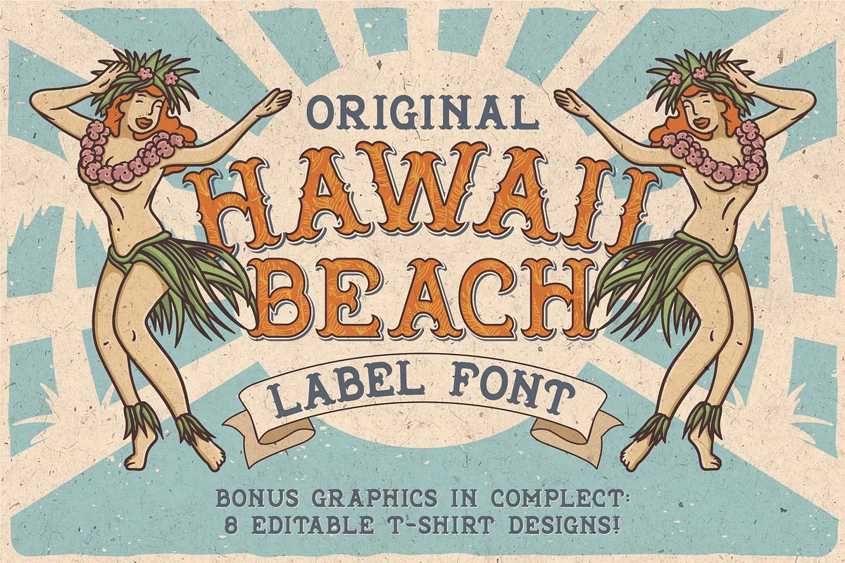 Hawaii Beach. Font & T-shirts Free Download Free Download