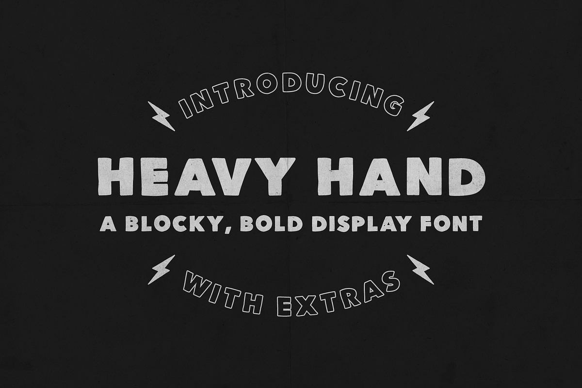 Heavy Hand - a Bold Font with Extras Free Download Free Download