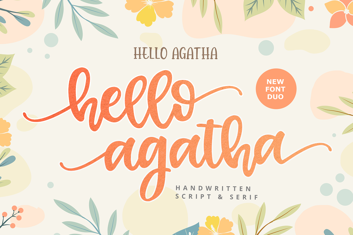 Hello Agatha Font Duo + Extra Doodle Free Download Free Download