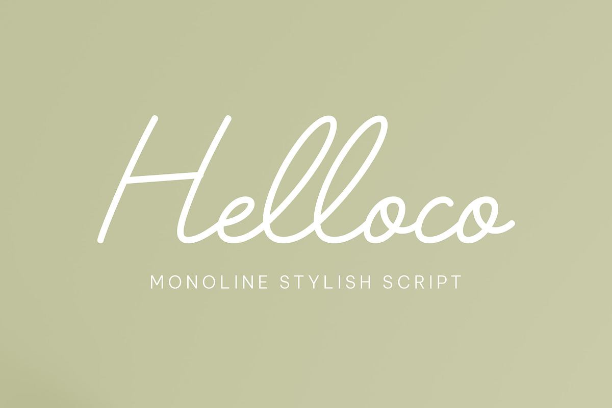 Helloco - Monoline stylish script Free Download Free Download