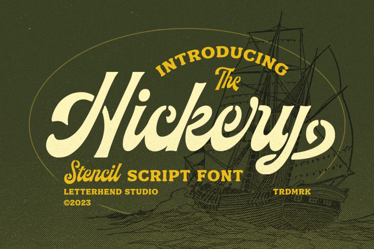 Hickery - Stencil Script Free Download Free Download