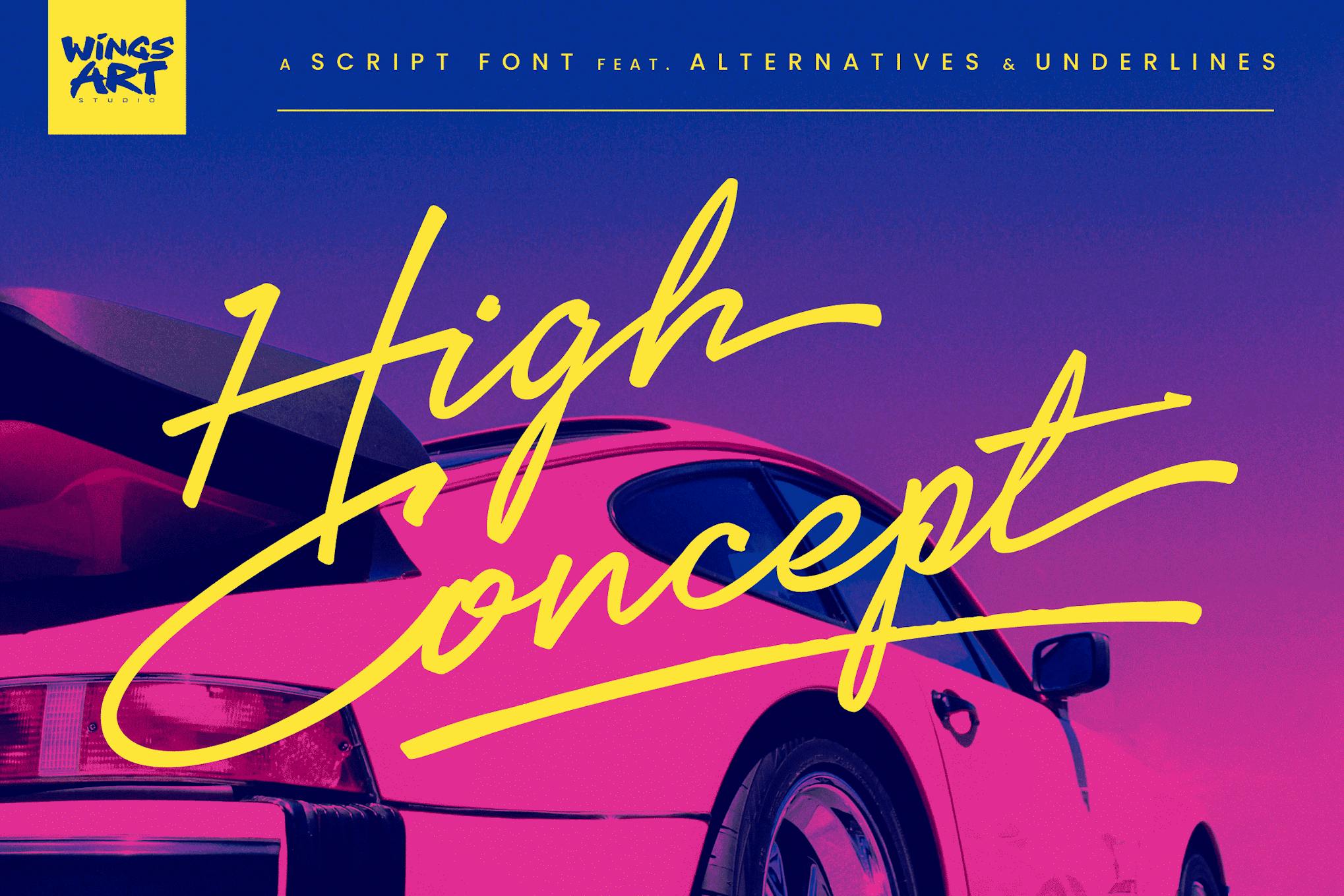 High Concept- A Slick Marker Pen Script Font Free Download