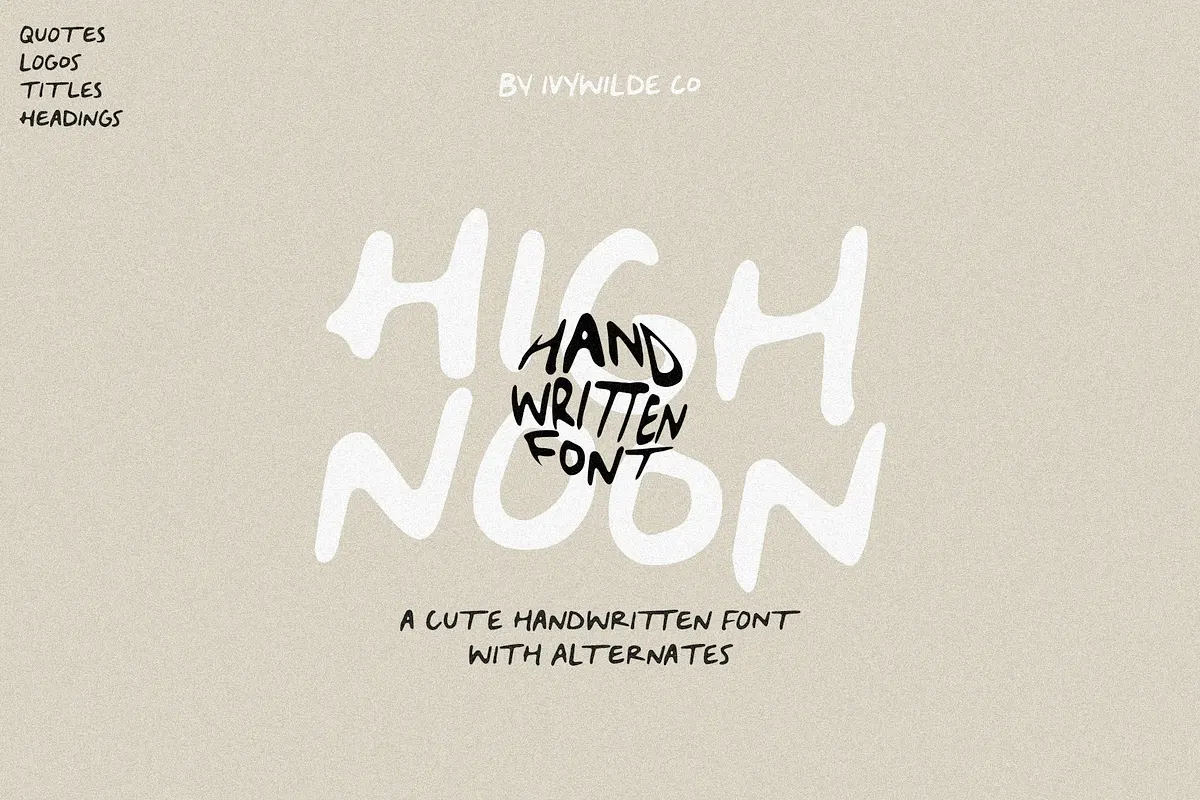 High Noon Cute Handwritten Font Free Download Free Download