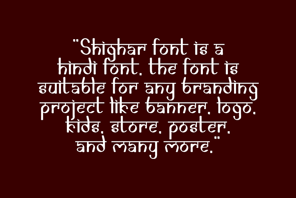 Shighar - Artdeco & Hindi Font Free Download