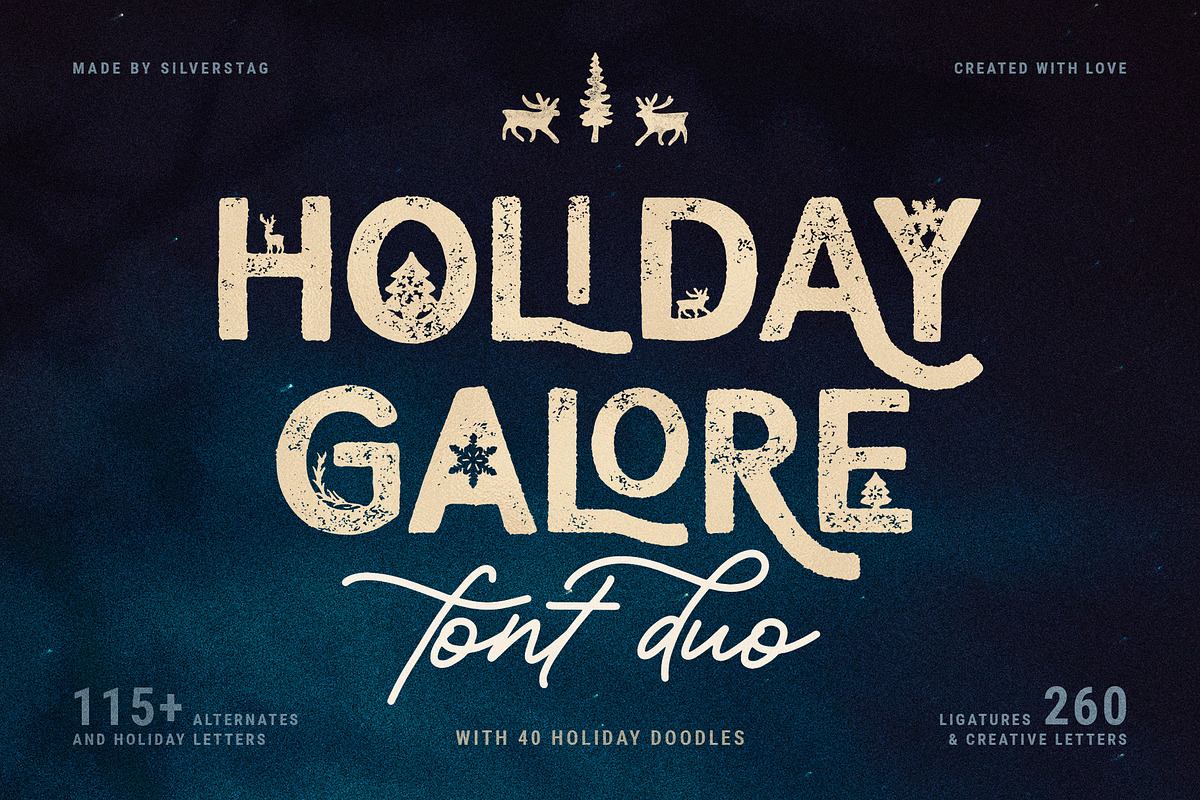 Holiday Galore - Hand-Drawn Font Duo Free Download Free Download