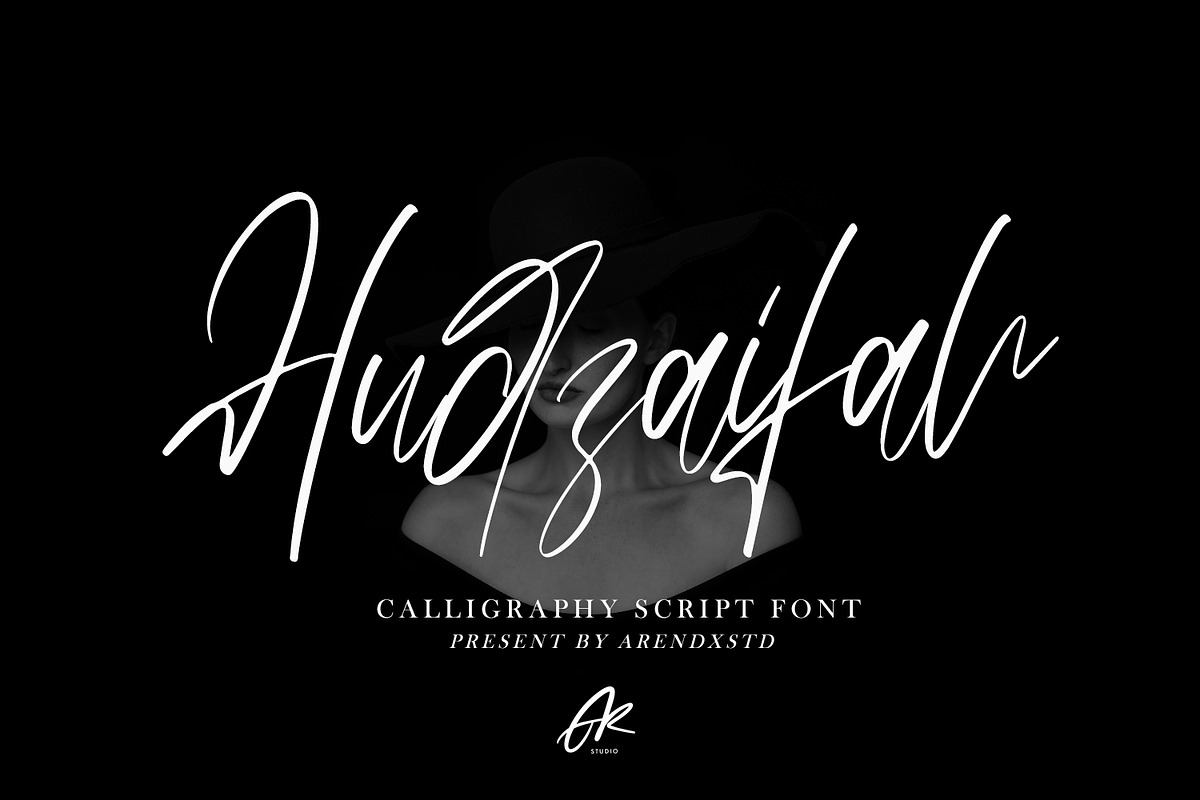 Hudzaifah - Modern Calligraphy Font Free Download Free Download