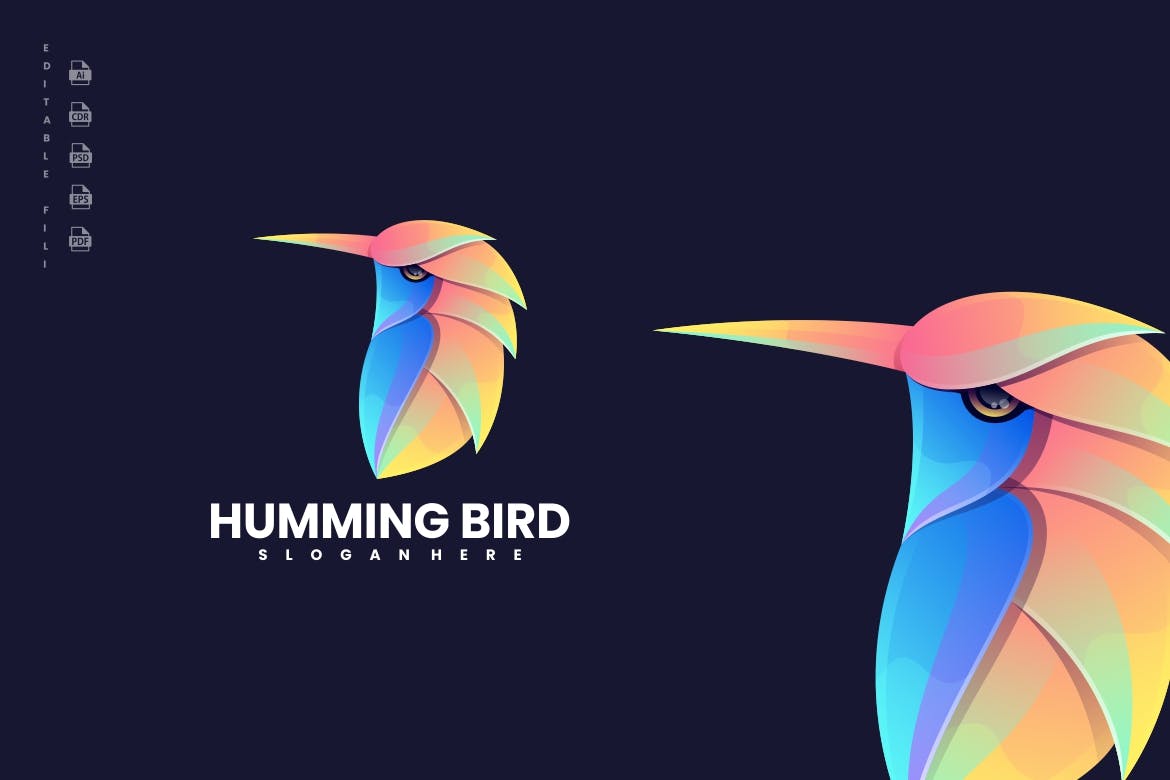 Humming Bird Design Logo Free Download