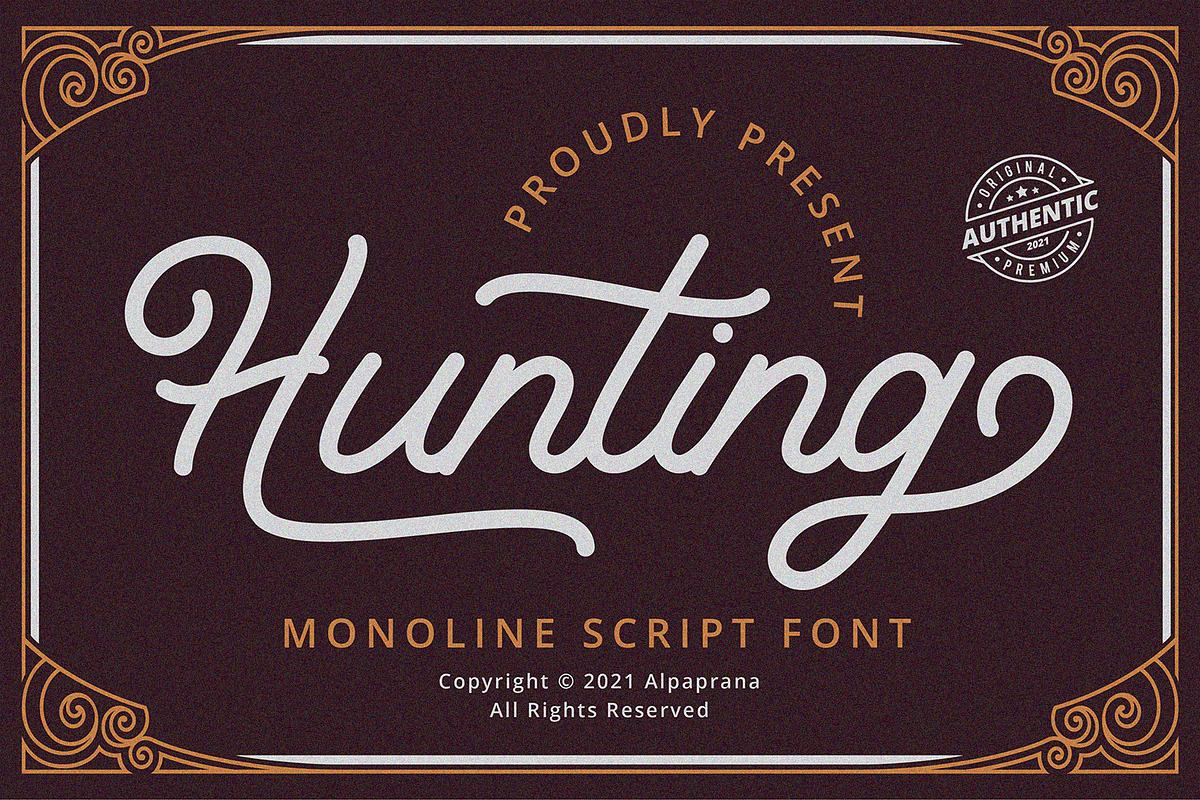 Hunting - Monoline Script Font Free Download Free Download