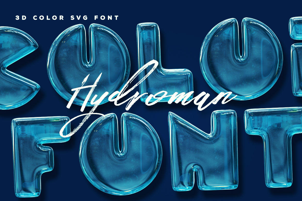 Hydroman 3D Color SVG Font Free Download