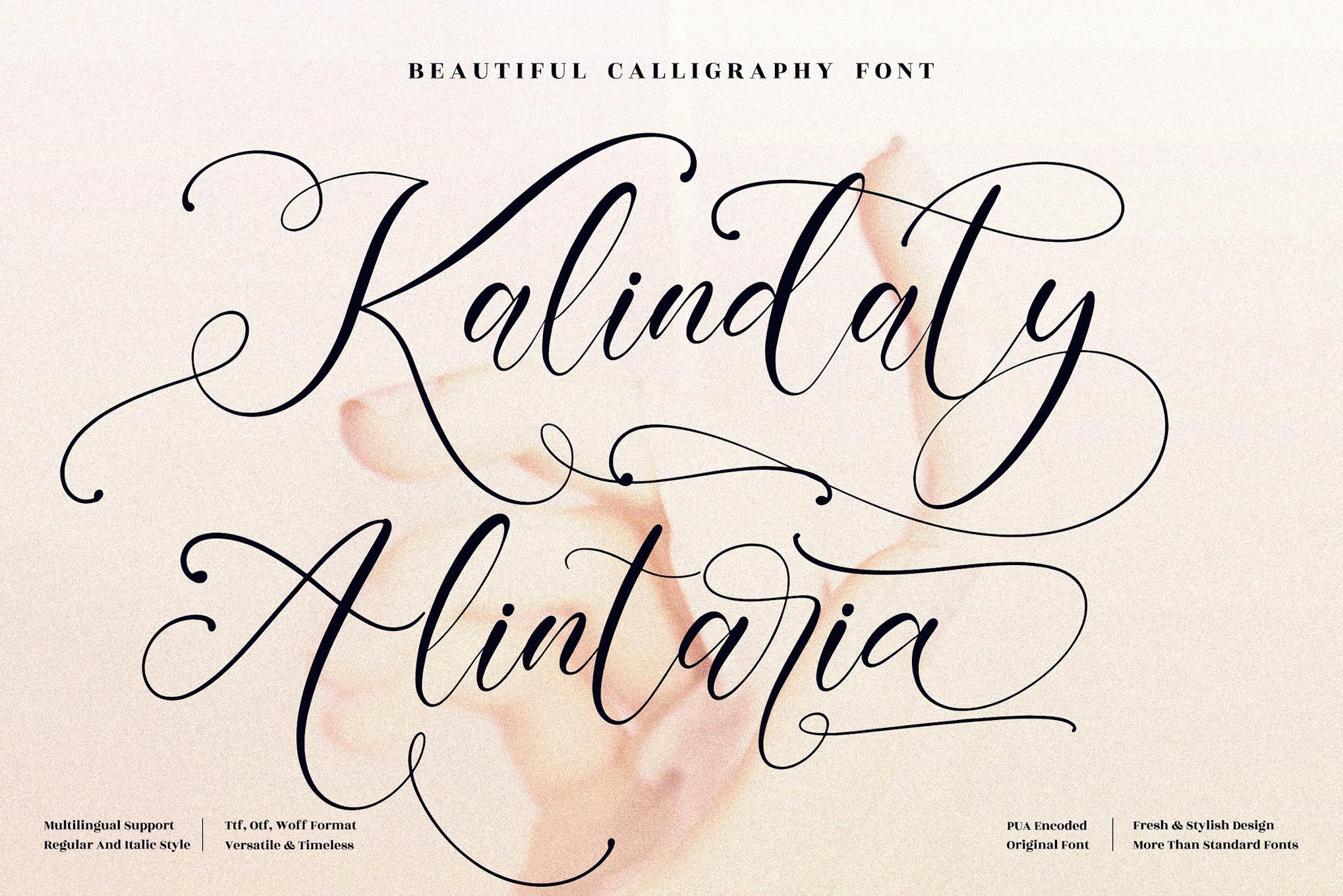 Kalindaty Alintaria Wedding Script Font Free Download