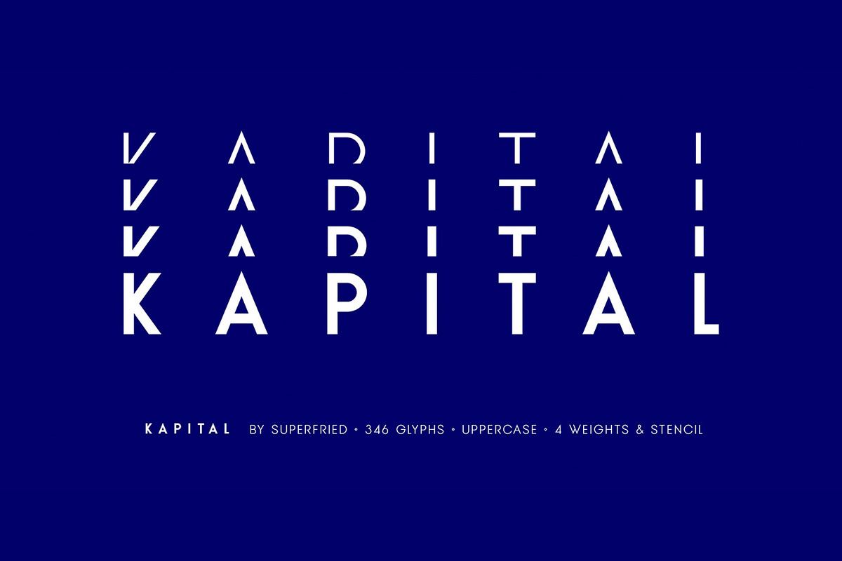 KAPITAL | 8 Fonts 4 Sans 4 Stencil Free Download Free Download