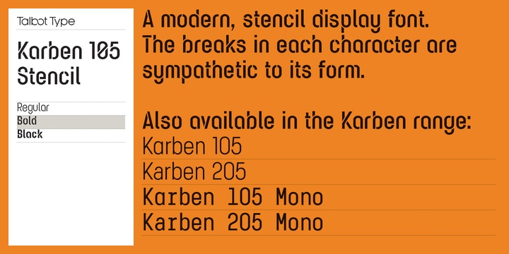 Karben 105 Stencil Font Free Download