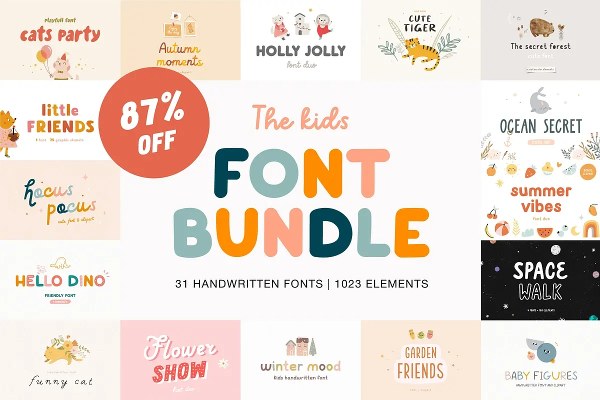 Kids Font BUNDLE | 87% Off Free Download Free Download