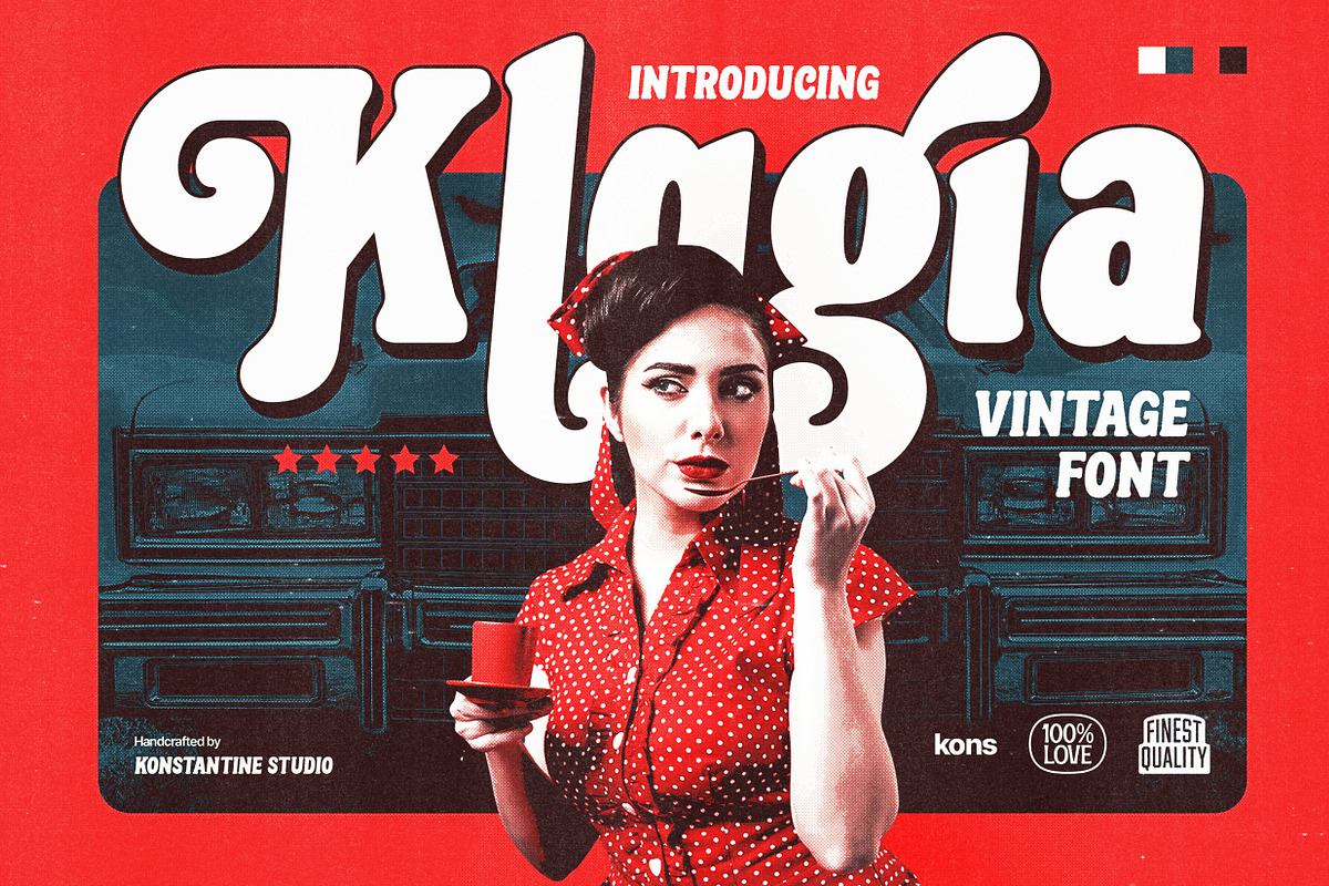 Klagia - Vintage Retro Pop Fonts Free Download Free Download