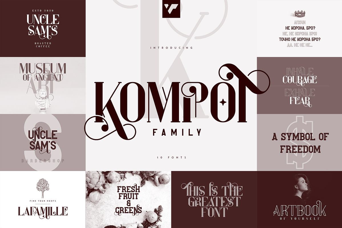 Kompot Family - 10 fonts Free Download Free Download