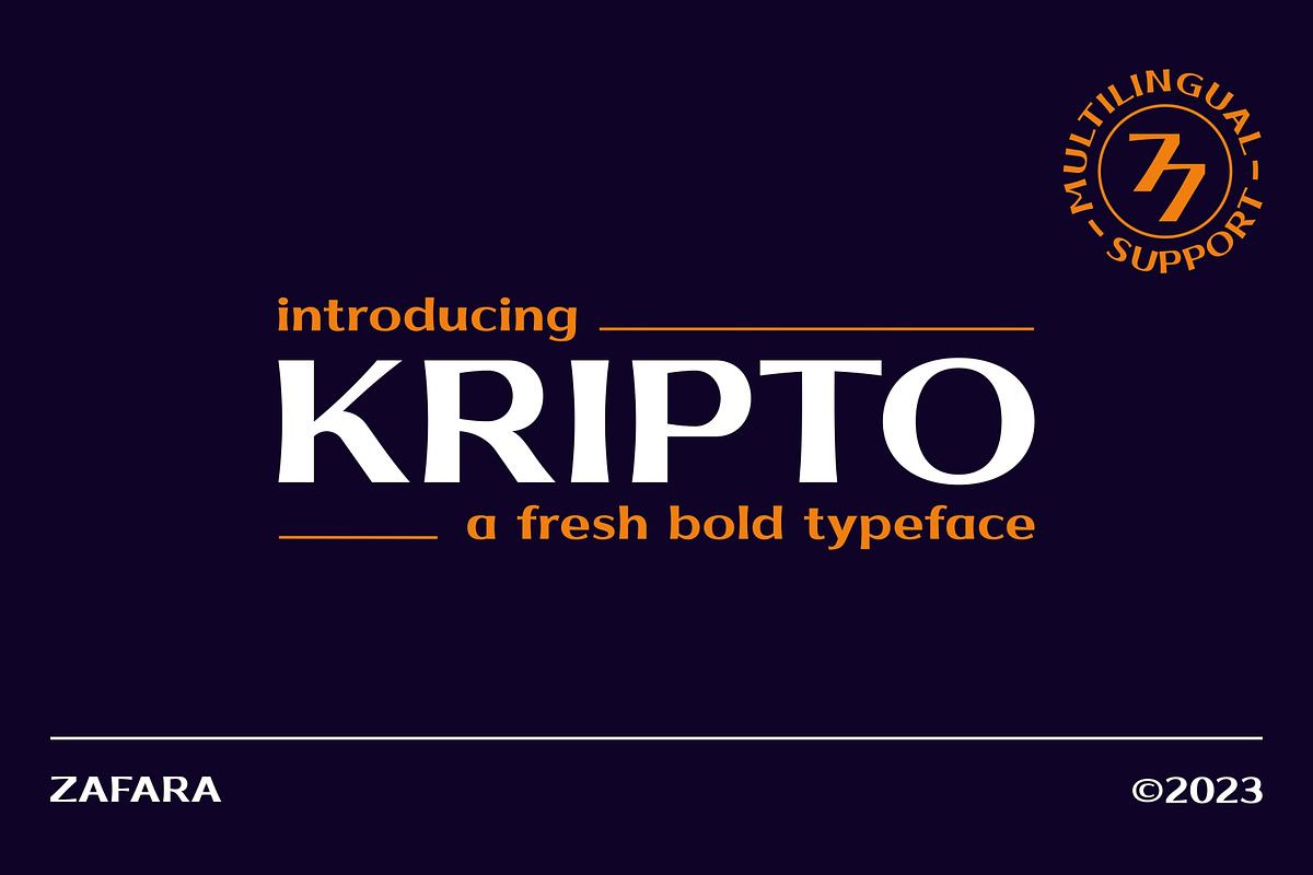 Kripto - A fresh bold typeface Free Download Free Download