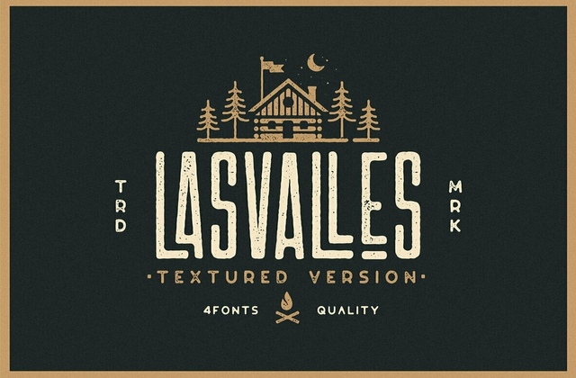 Las Valles Textured Font Free Download