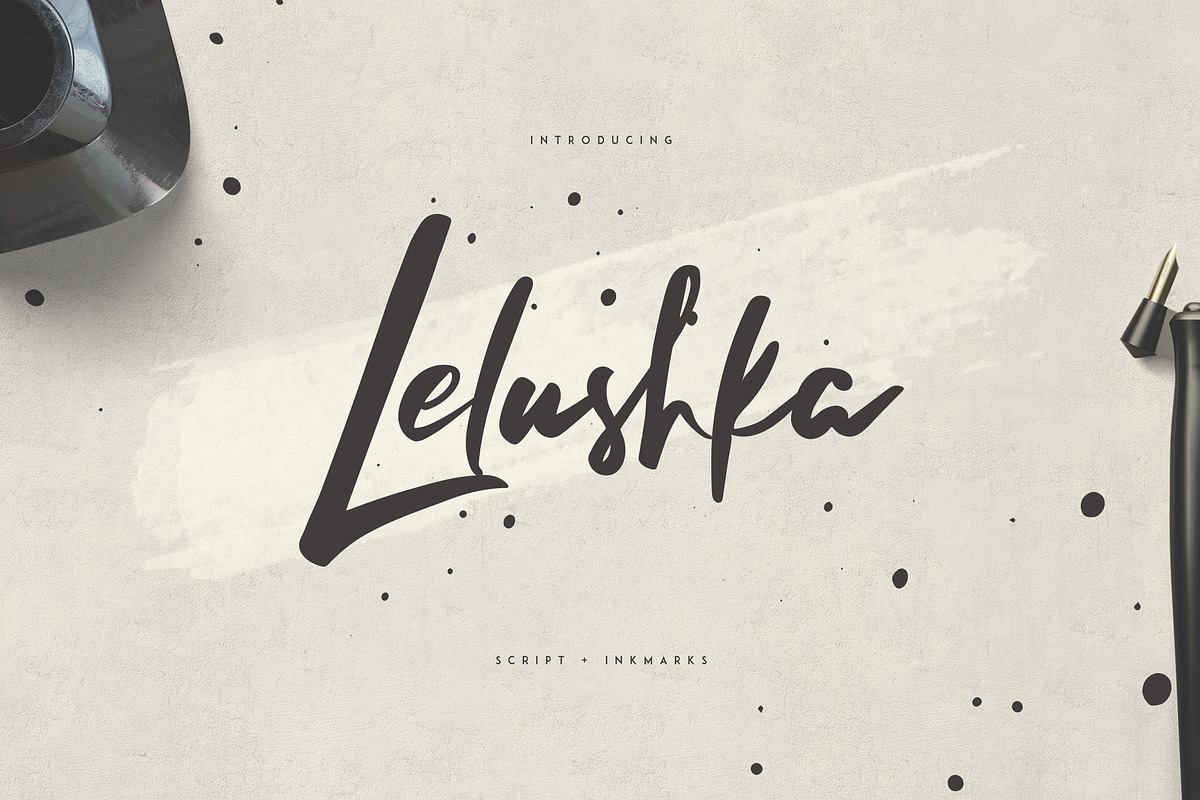 Lelushka Script + Ink marks Free Download Free Download