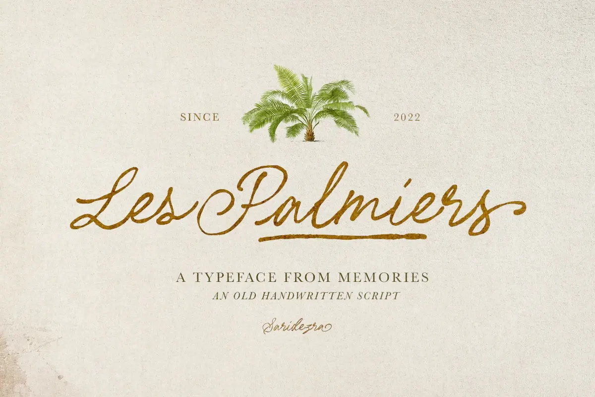 Les Palmiers - Handwritten Script Free Download Free Download