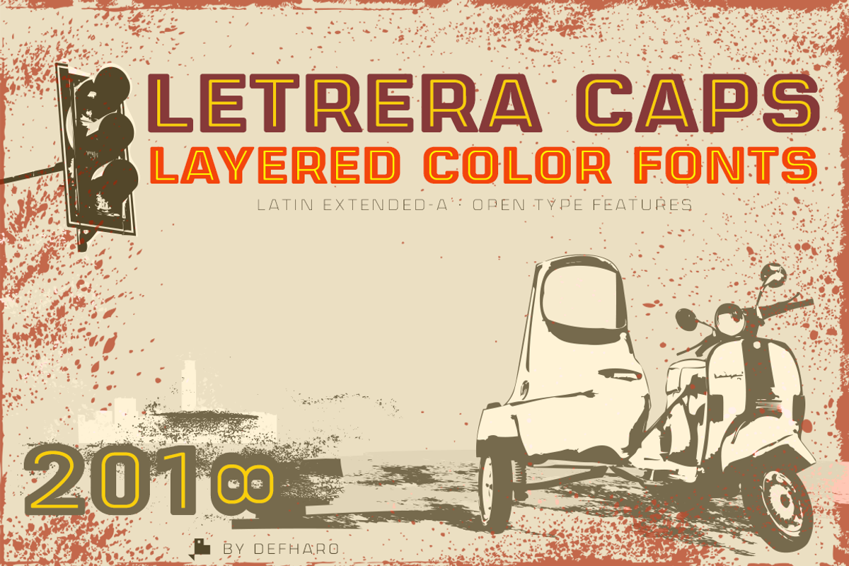 Letrera Caps -Layered & Color Fonts- Free Download Free Download