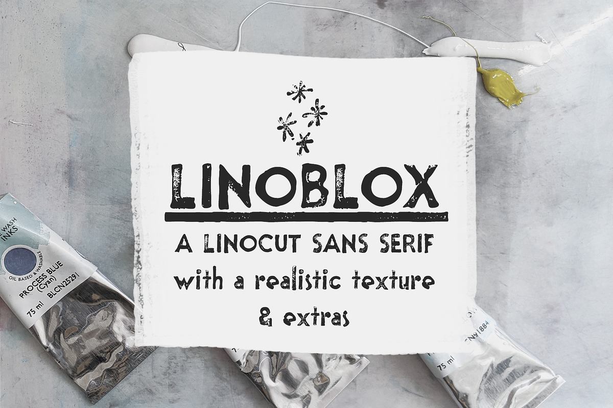 Linoblox linocut sans font Free Download Free Download