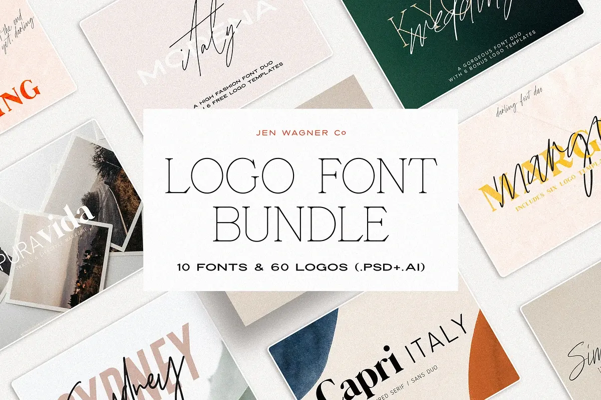 Logo Font Bundle by Jen Wagner Co. Free Download Free Download