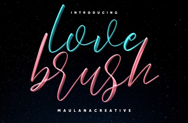 Love Brush SVG Font Free Download