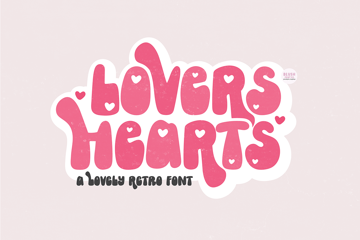 LOVERS HEARTS a Retro Valentine Font Free Download Free Download