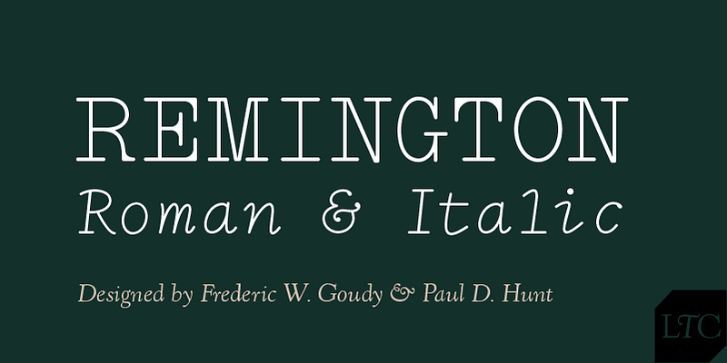 LTC Remington Typewriter Pro Font Free Download Free Download