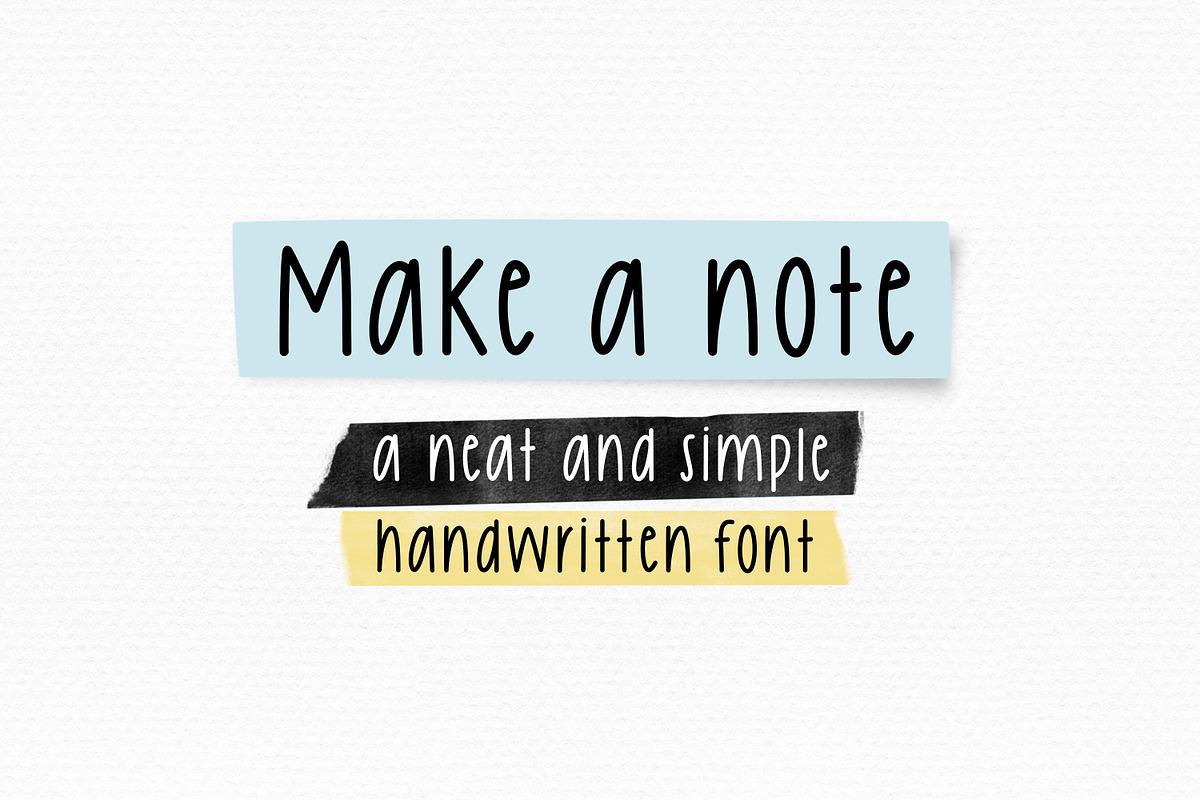 Make a Note - neat handwriting font Free Download Free Download